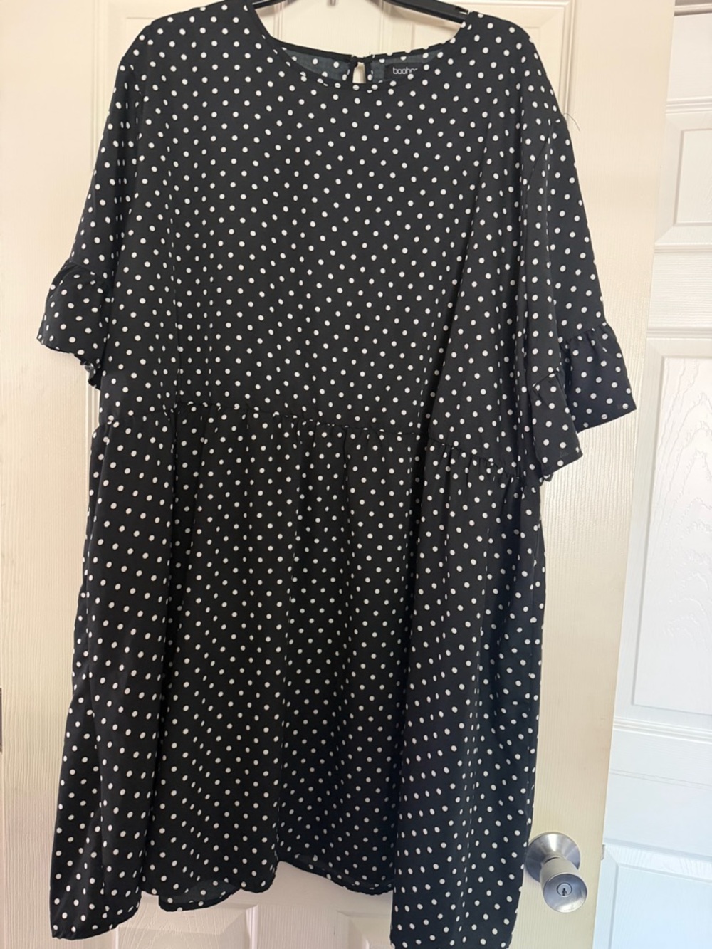 Boohoo Black and White Polka Dot Top